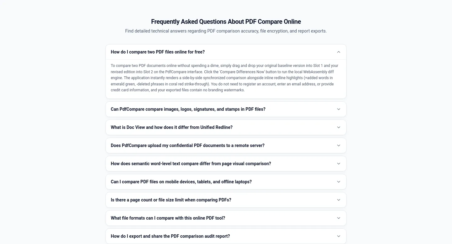 pdfcompare.app — FAQ