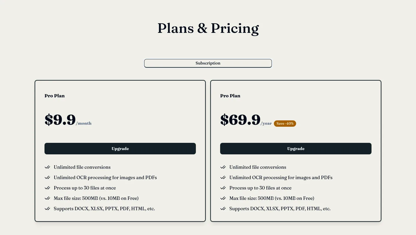 pdfinspector.online — Pricing