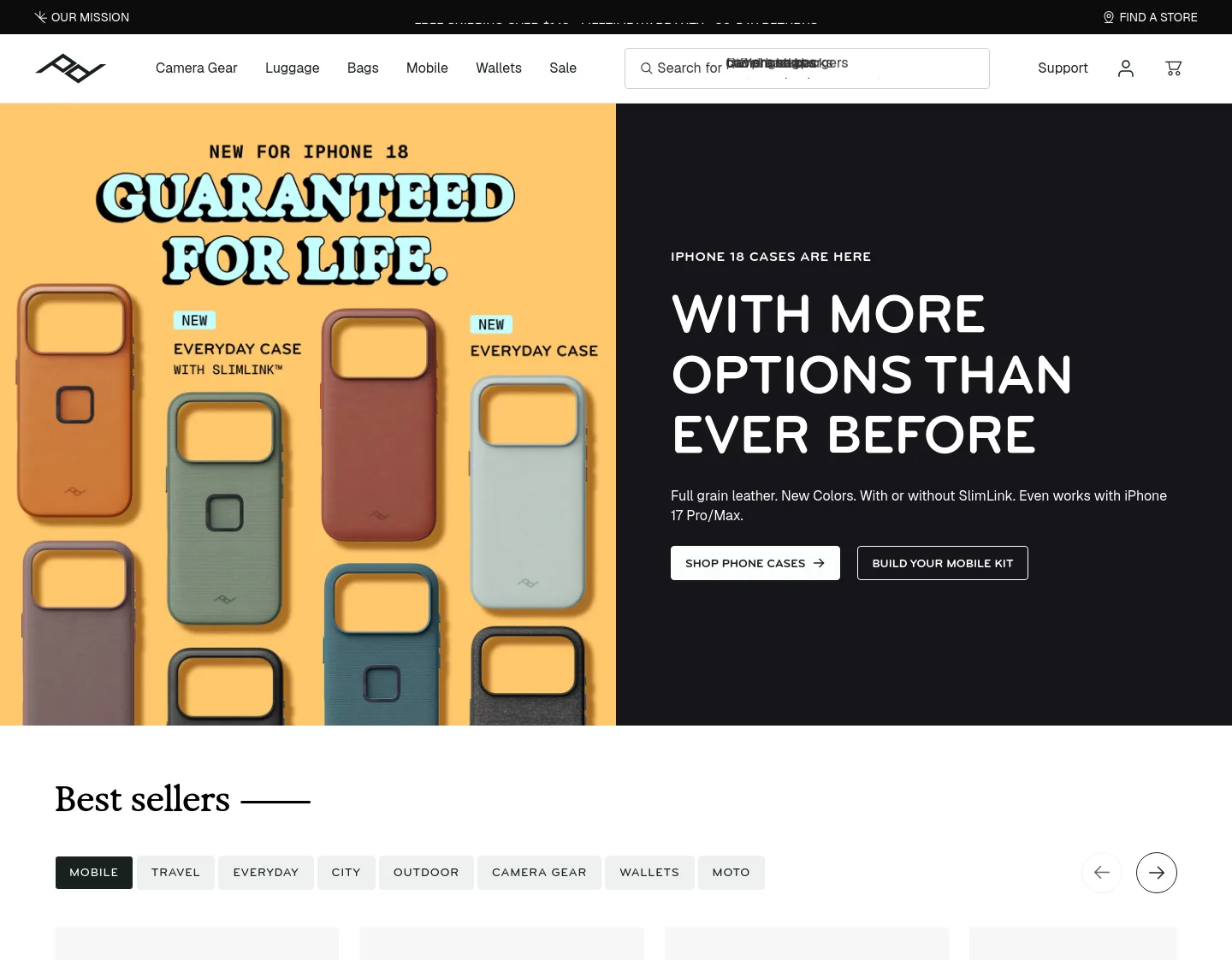 peakdesign.com — a measured funnel