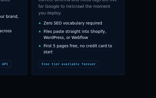 No credit card element from peakvisibility.io