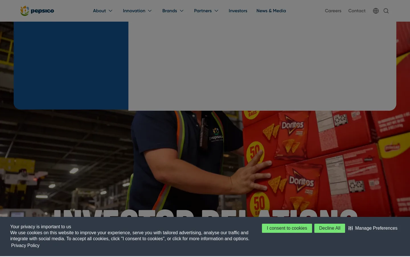 pepsico.com Hero section
