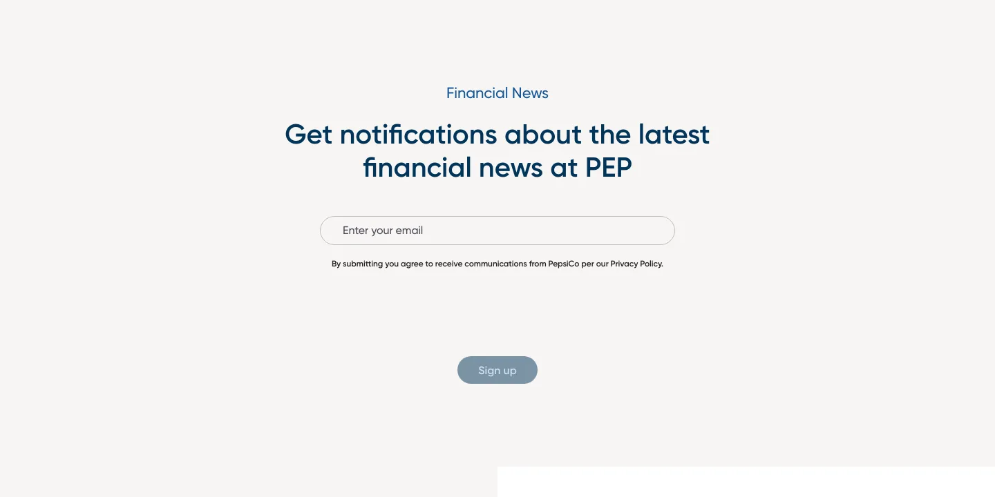 pepsico.com — a real Email Capture section