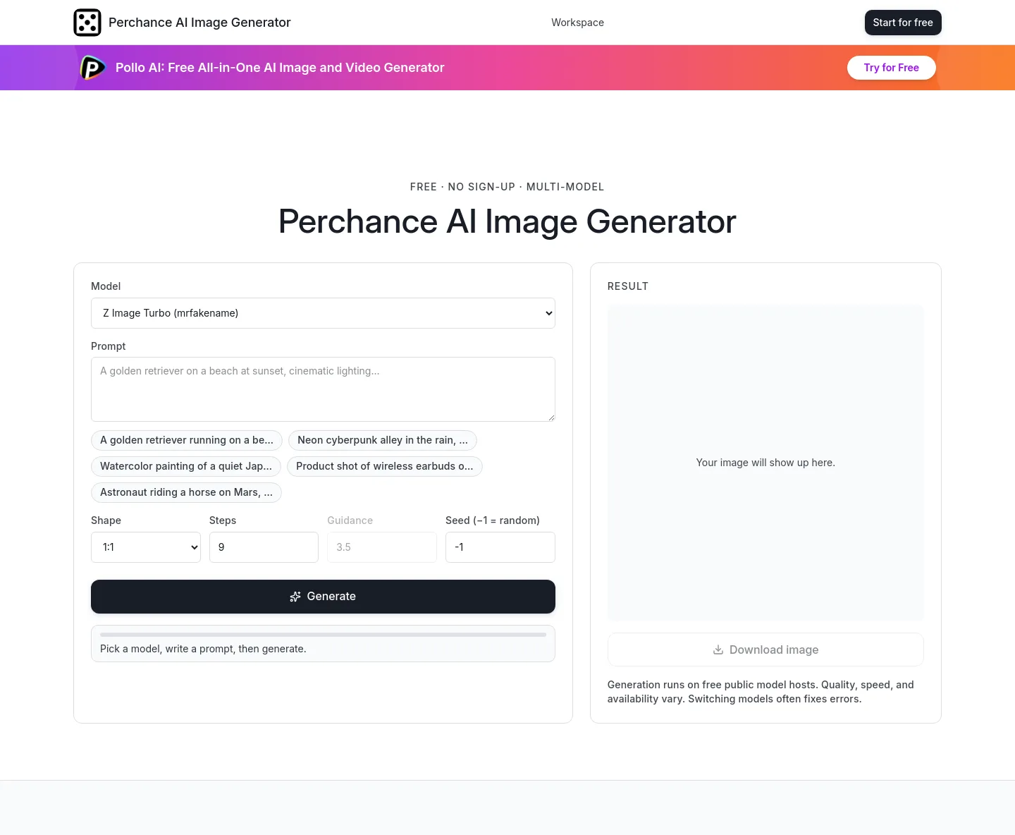 perchanceaiimagegenerator.app — a measured funnel
