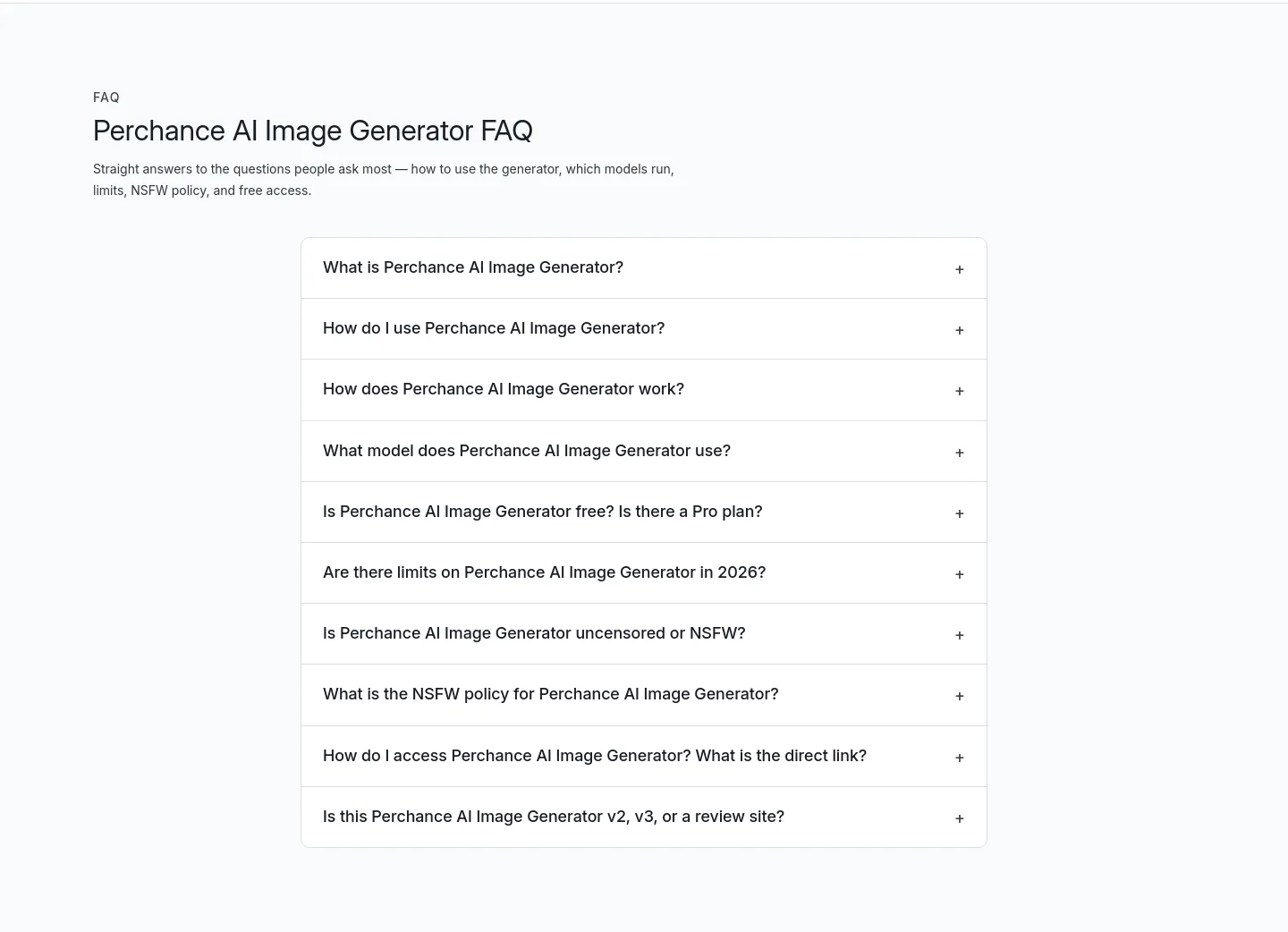perchanceaiimagegenerator.app FAQ section