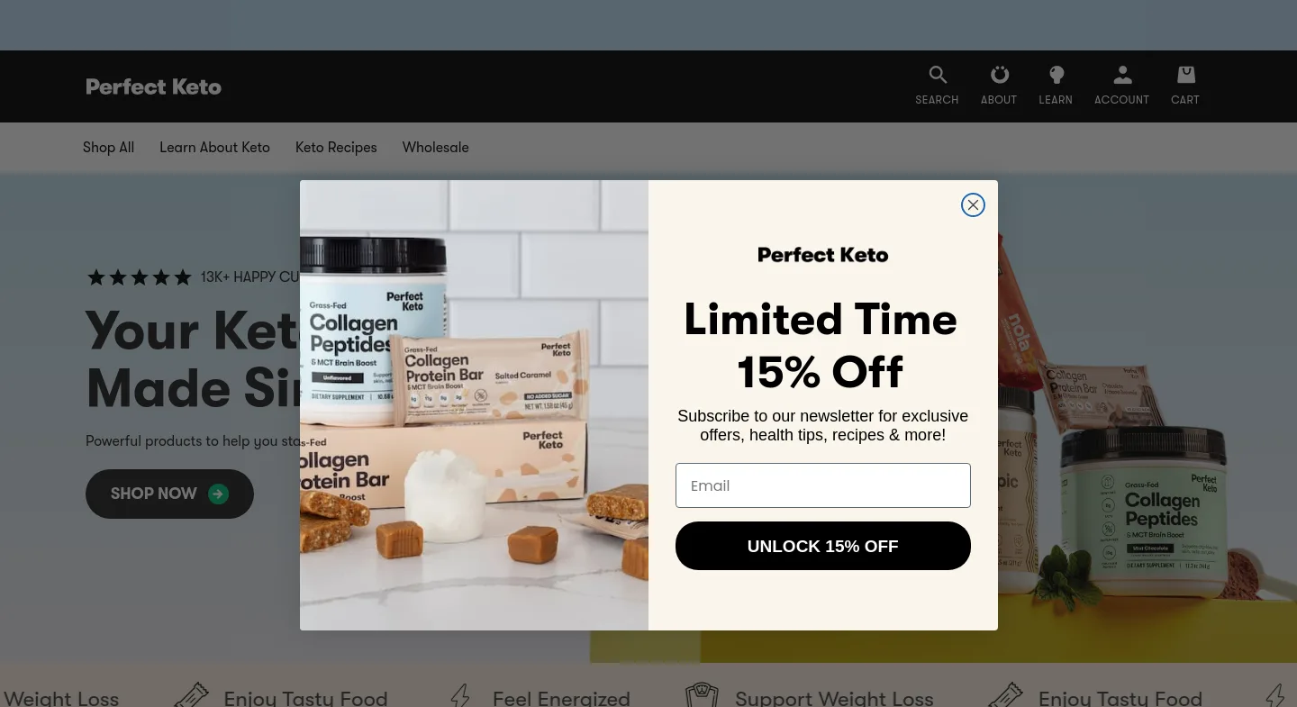 perfectketo.com — a measured funnel