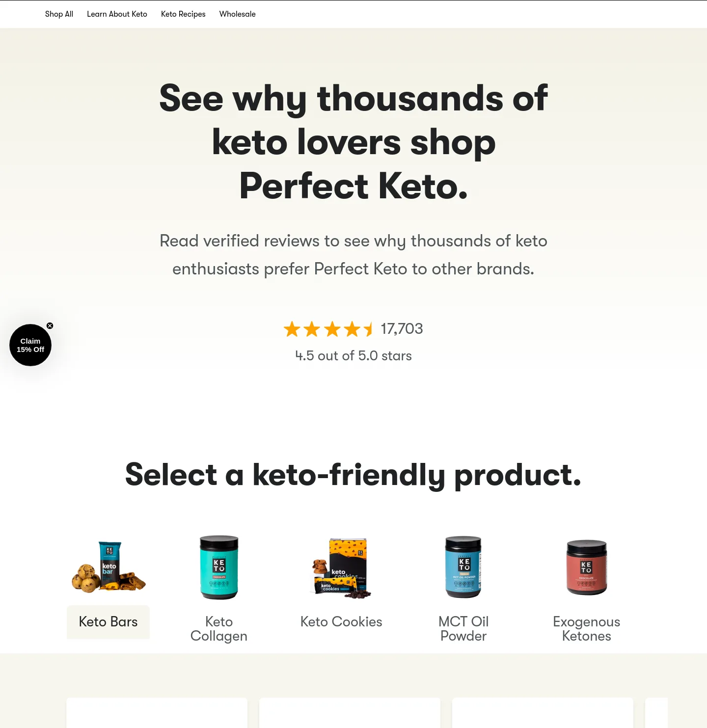 perfectketo.com — a real Reviews section
