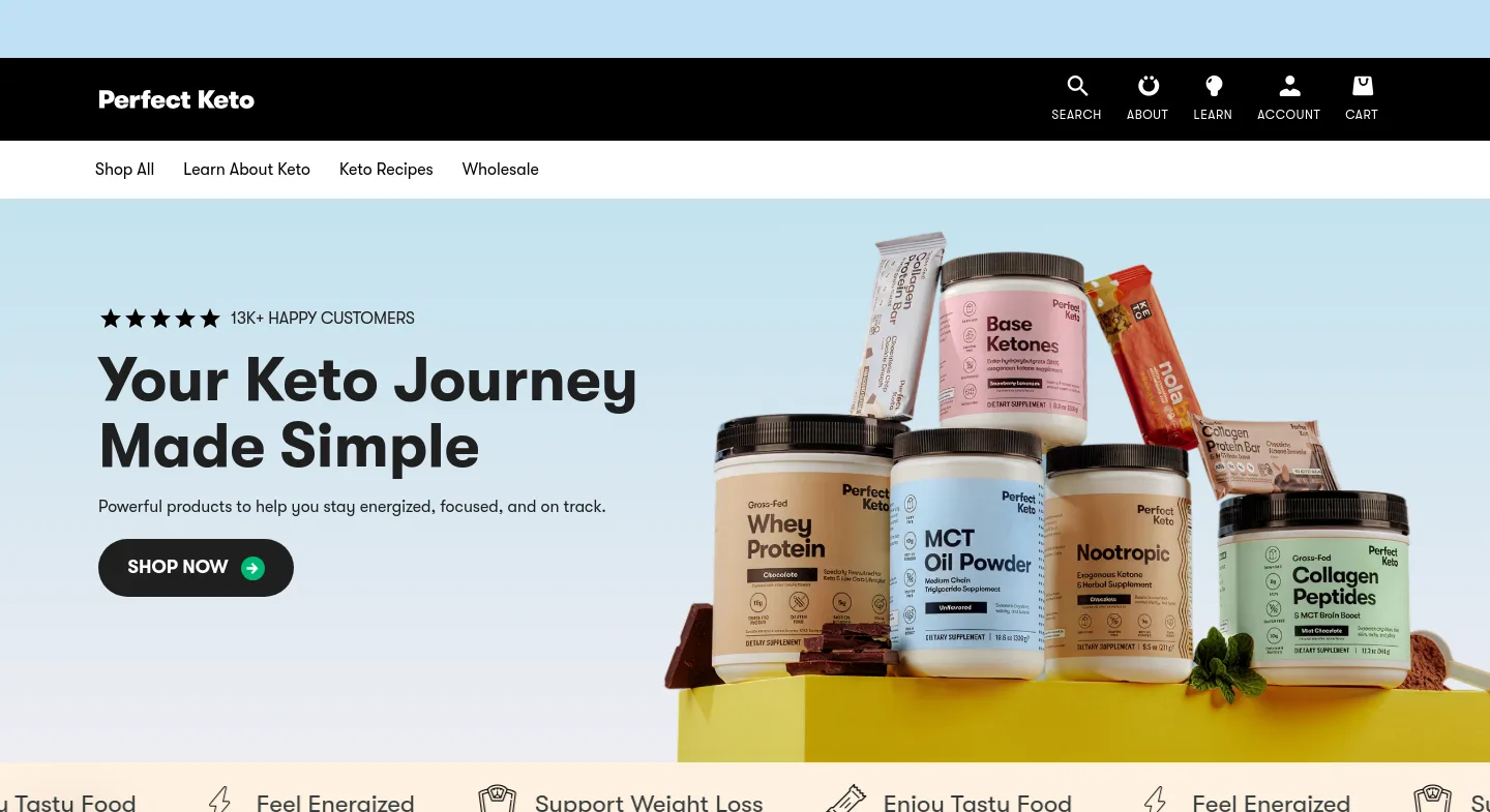 perfectketo.com — a measured funnel