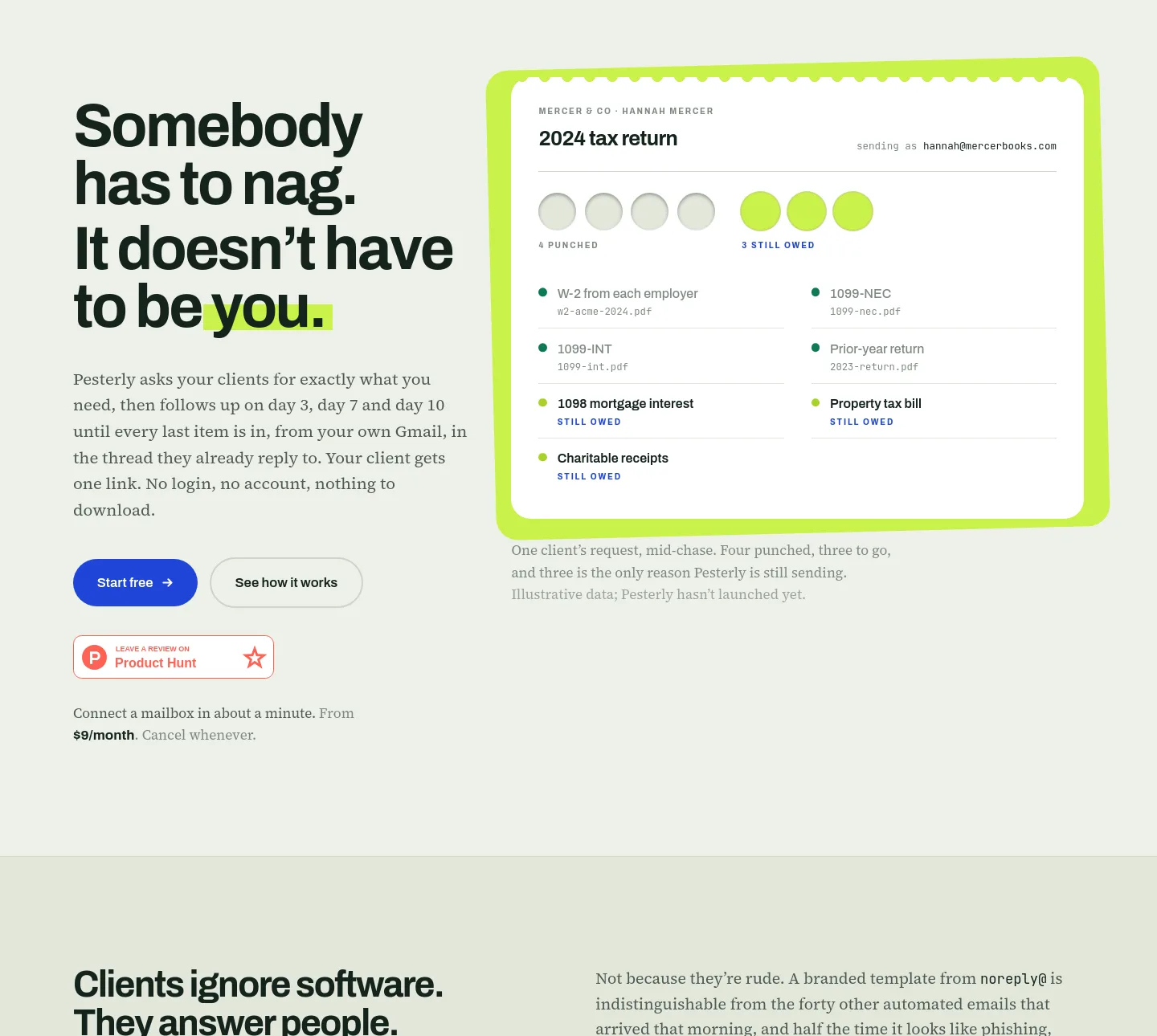 pesterly.com Hero section