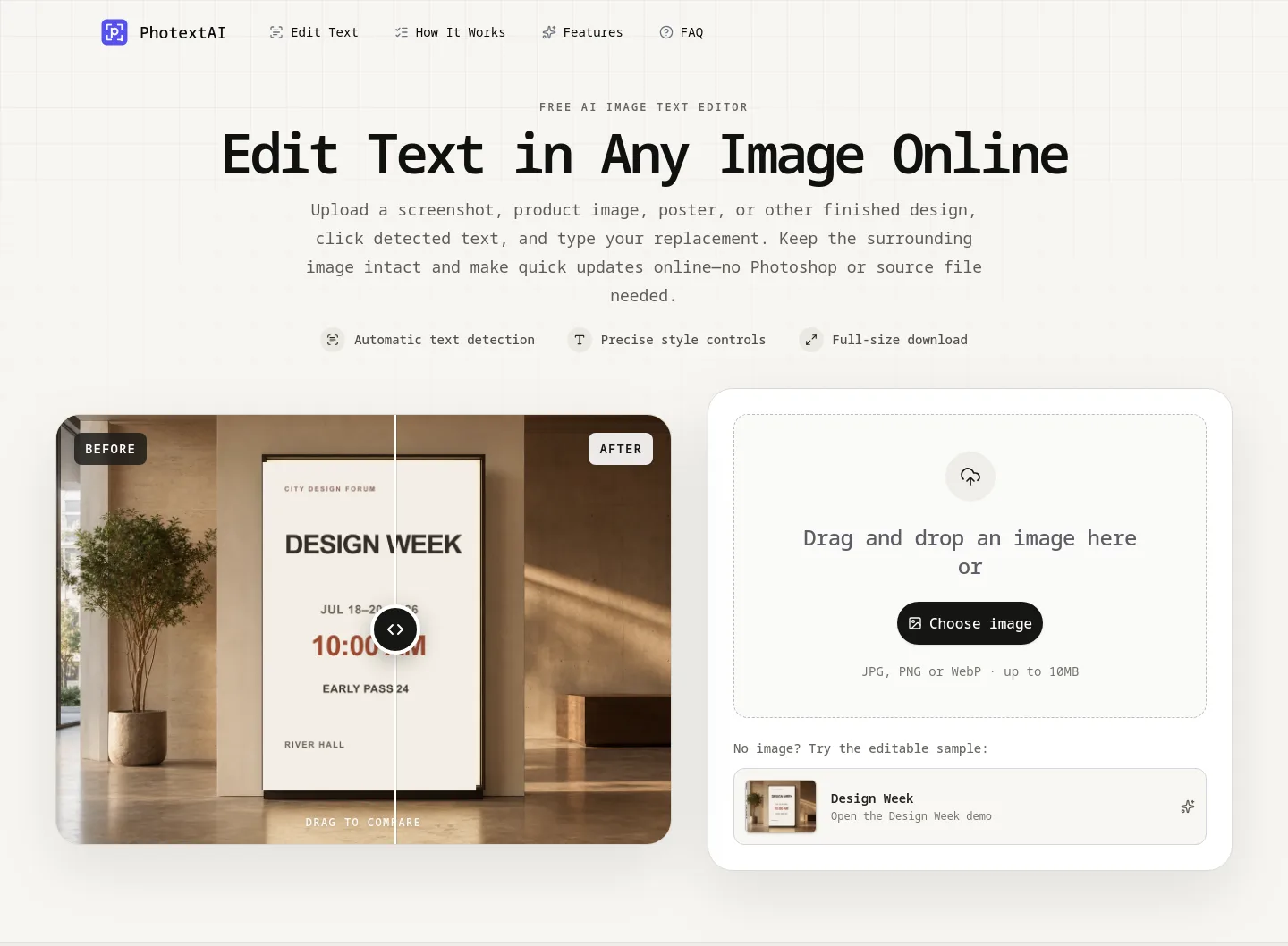 photextai.com Hero section
