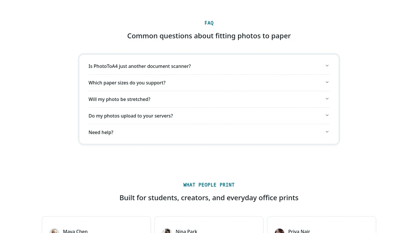 phototoa4.com — FAQ