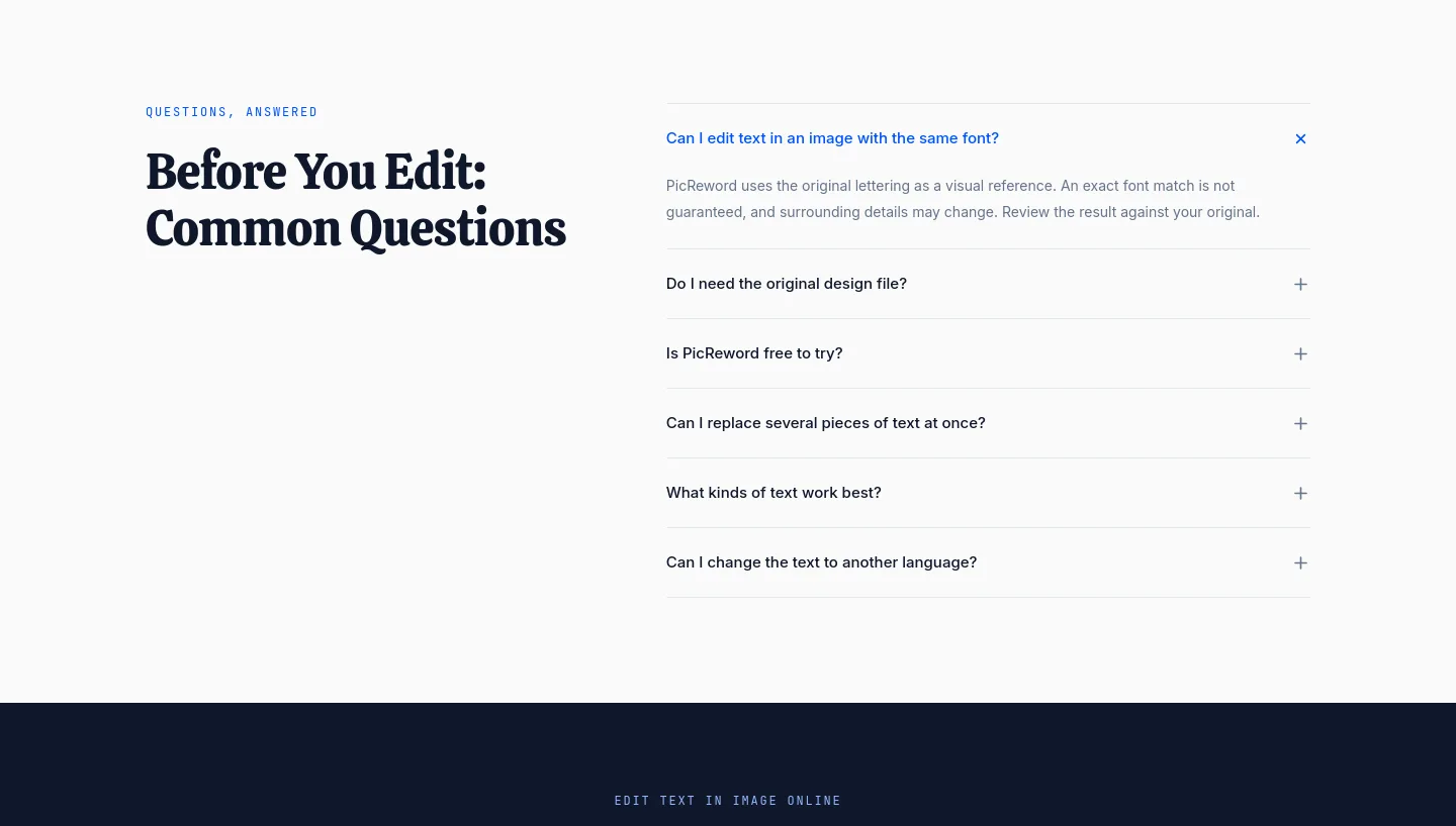 picreword.com — FAQ