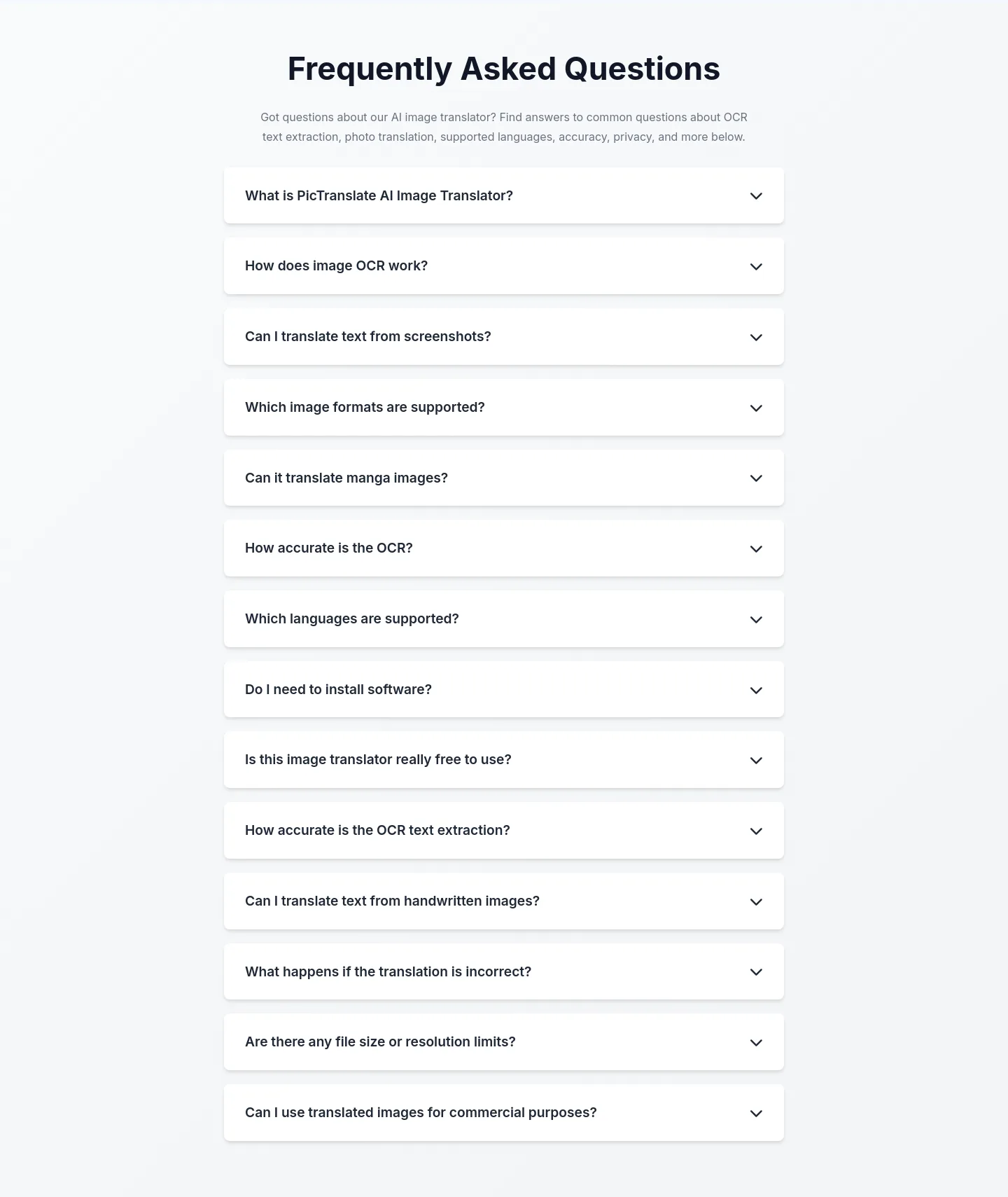 pictranslate.net FAQ section