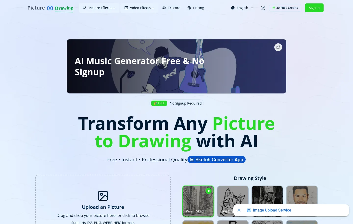 picturetodrawing.org — Features