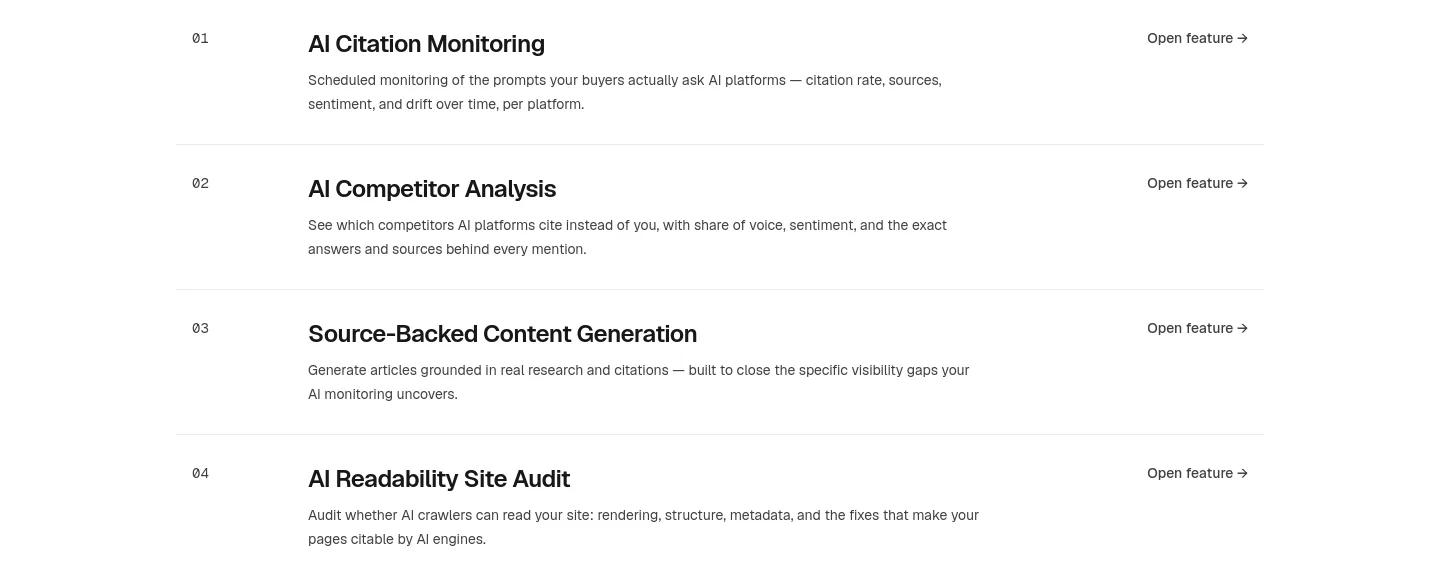 pilotcite.com Features section