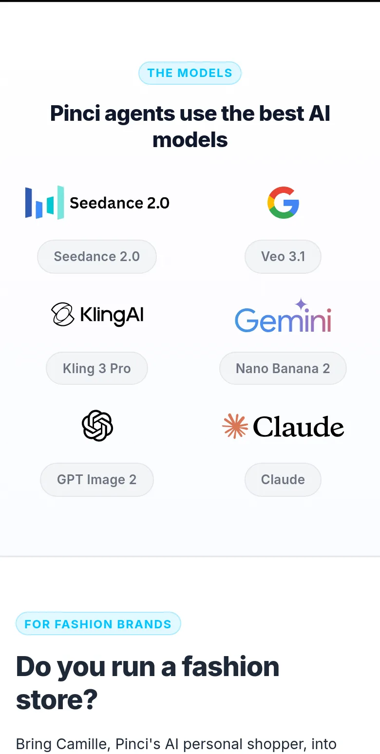 pinci.ai — a real Logo Wall section