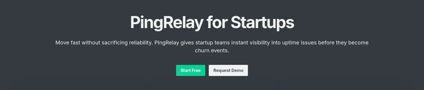 pingrelay.com Hero section