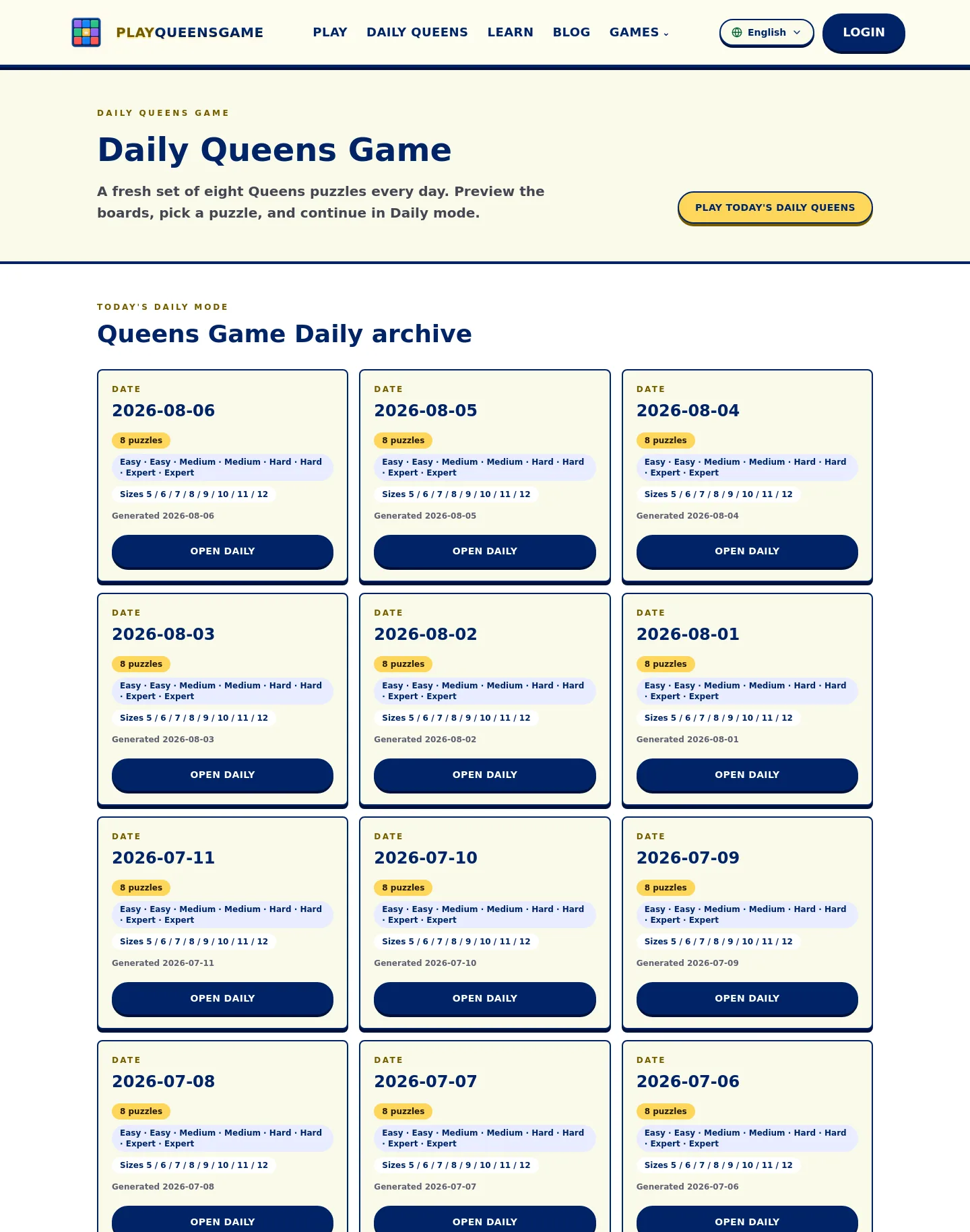 playqueensgame.org — a measured funnel