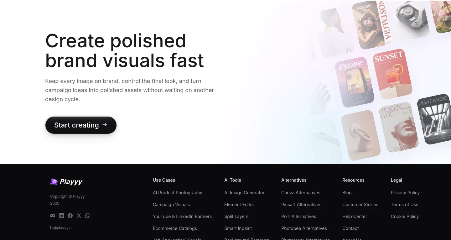 playyy.ai — a real Features section