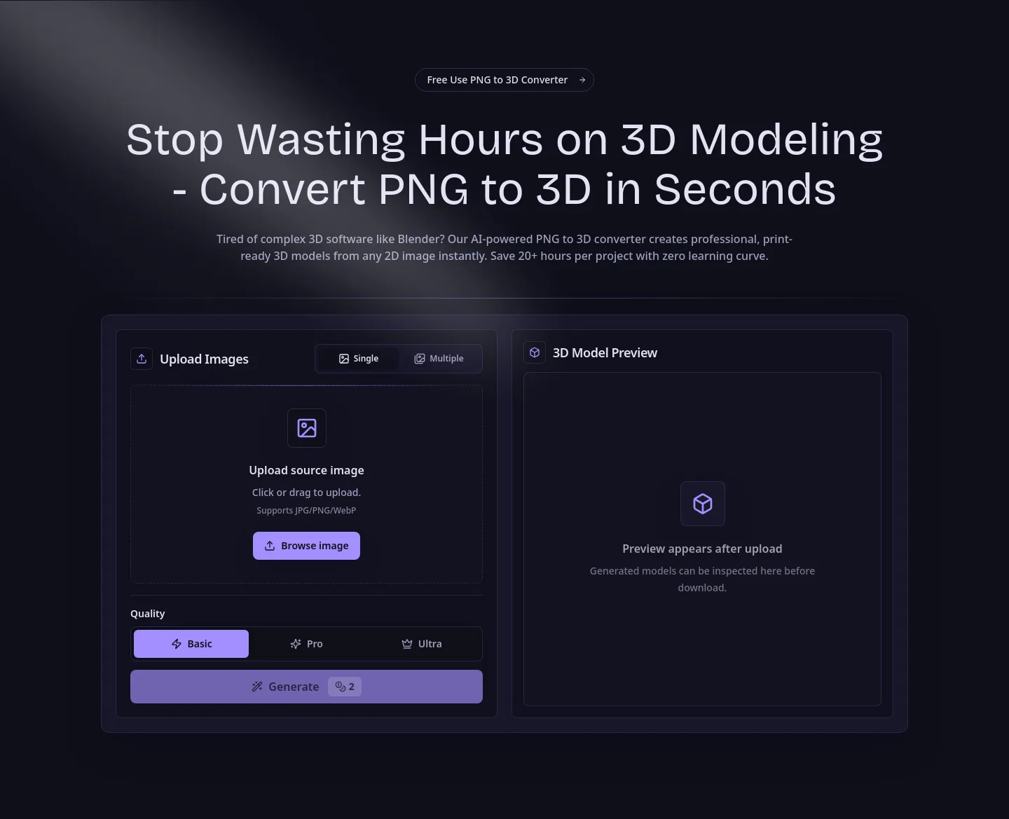 pngto3d.org — Hero
