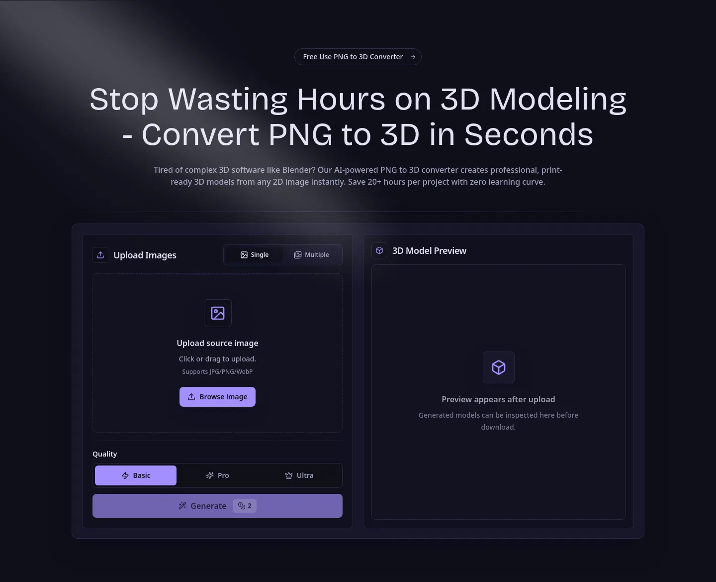 pngto3d.org — Hero