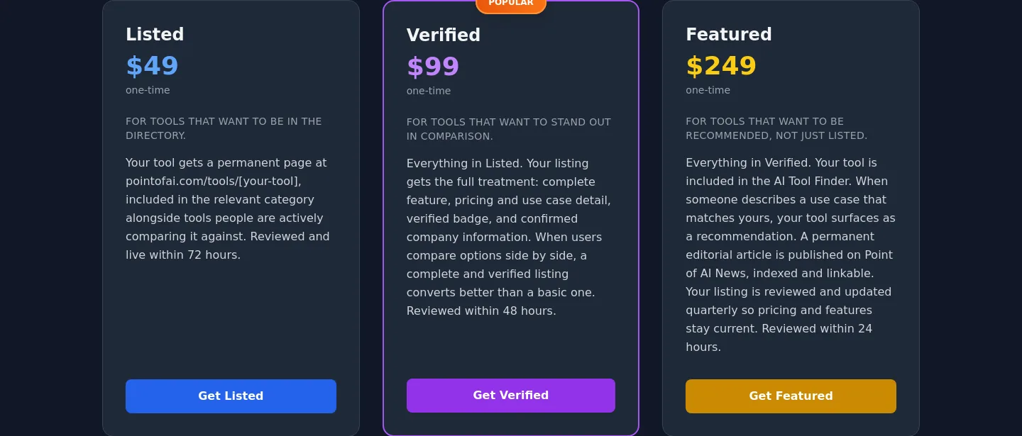 pointofai.com — a real Pricing section