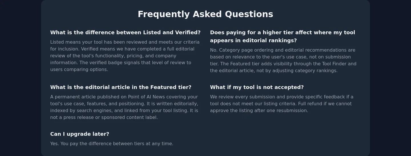 pointofai.com FAQ section