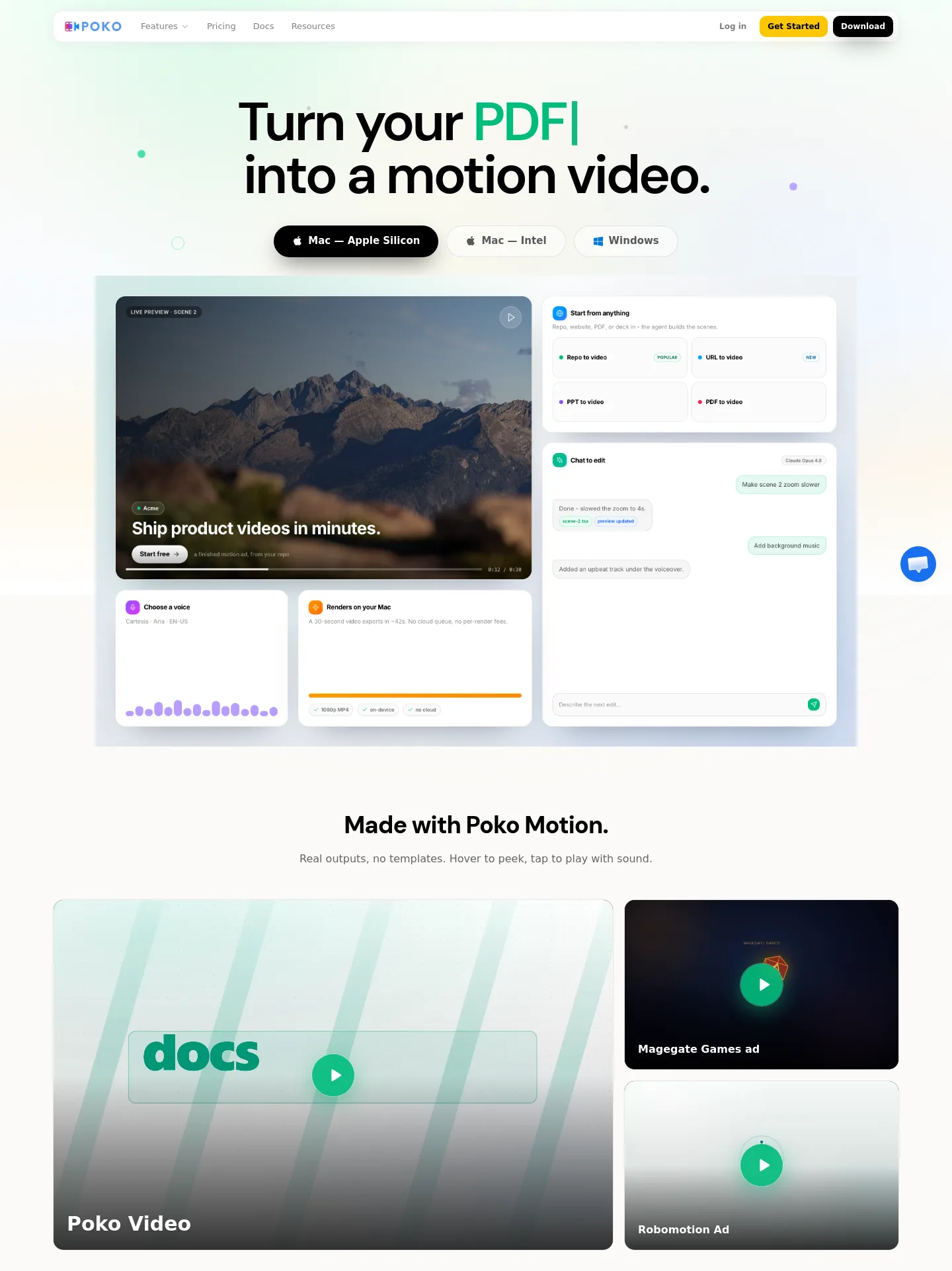 poko.video — a measured funnel