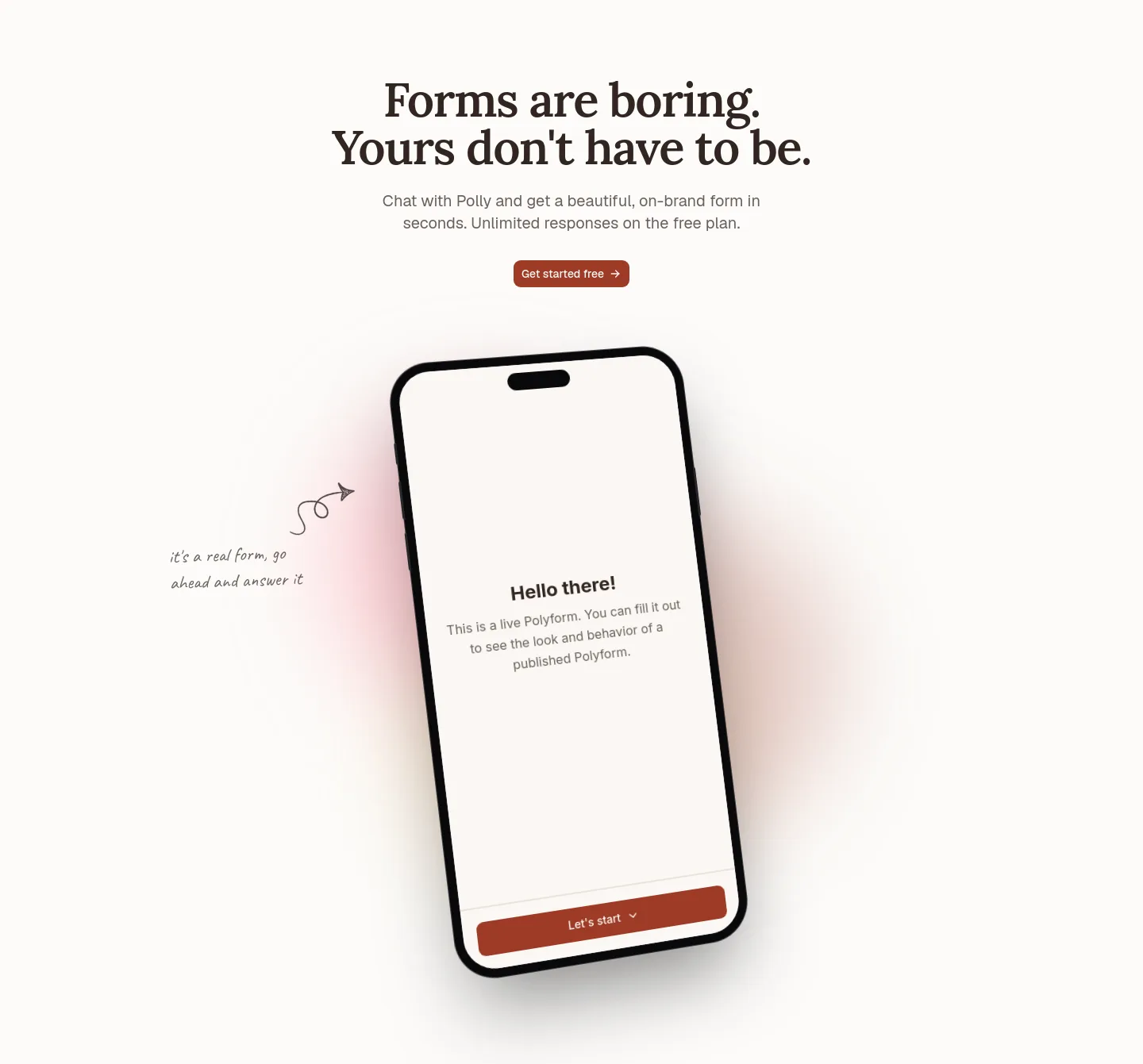 polyform.to Hero section