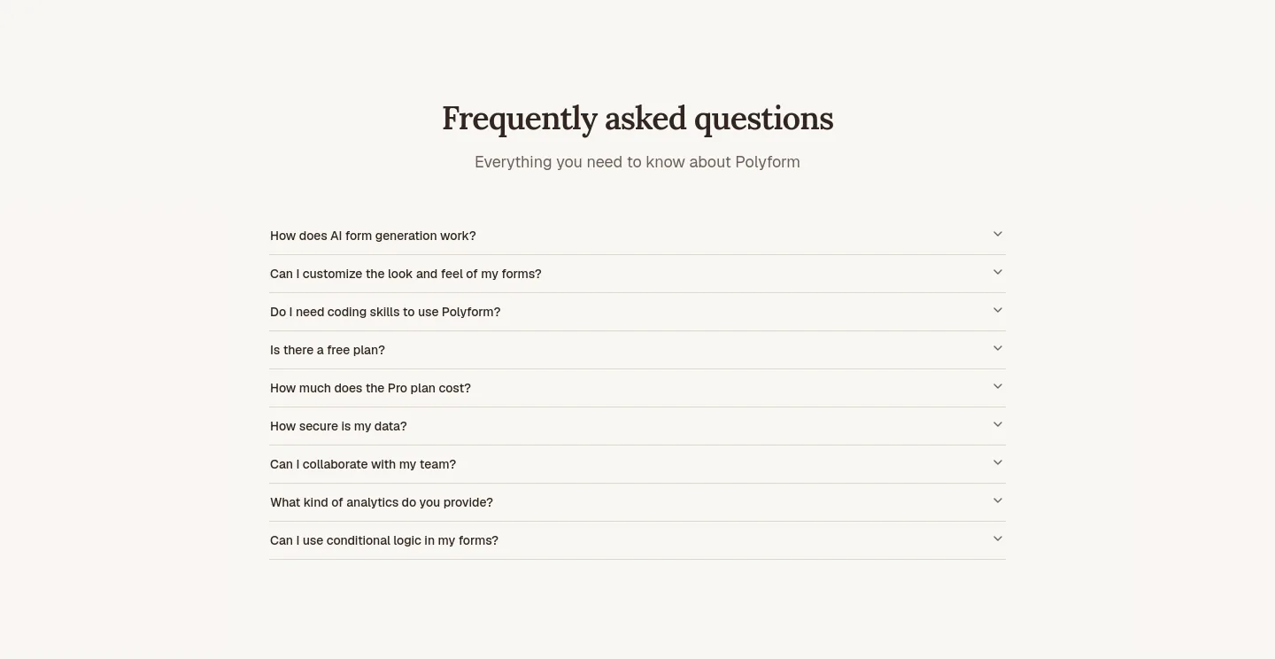 polyform.to FAQ section