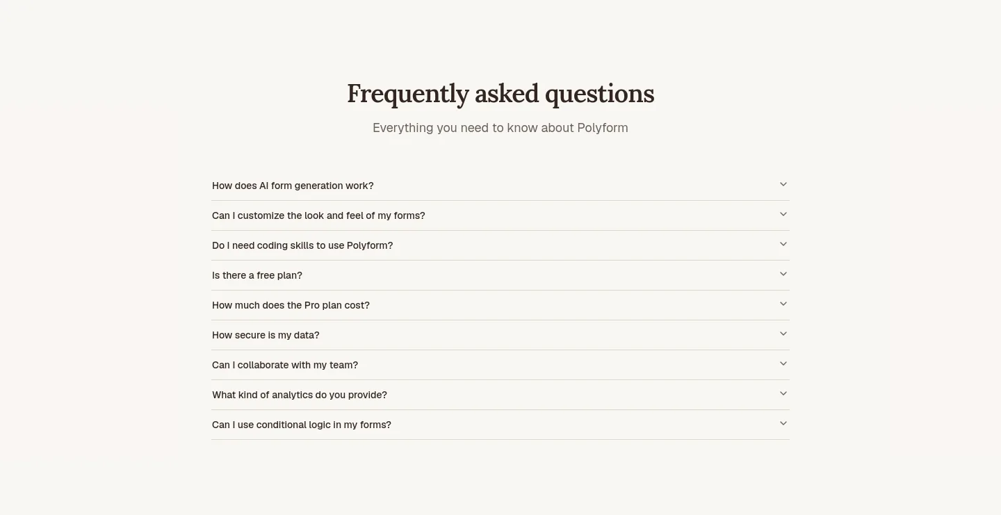 polyform.to FAQ section