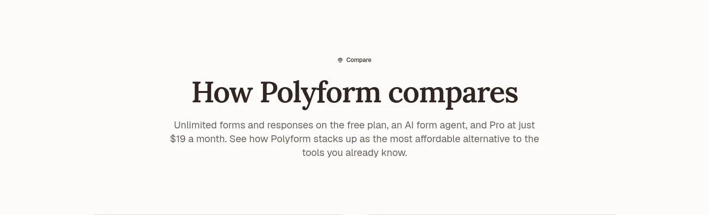 polyform.to Hero section
