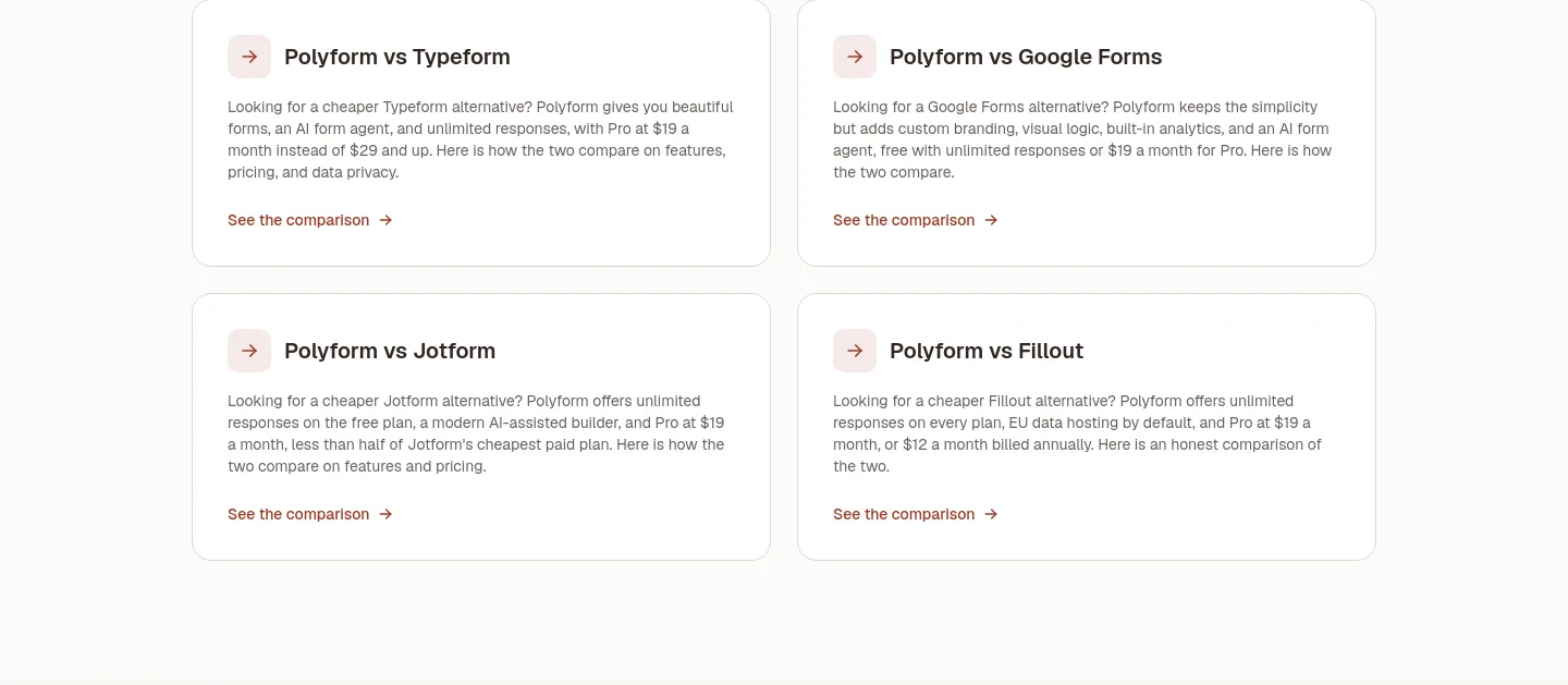 polyform.to — a real Pricing section