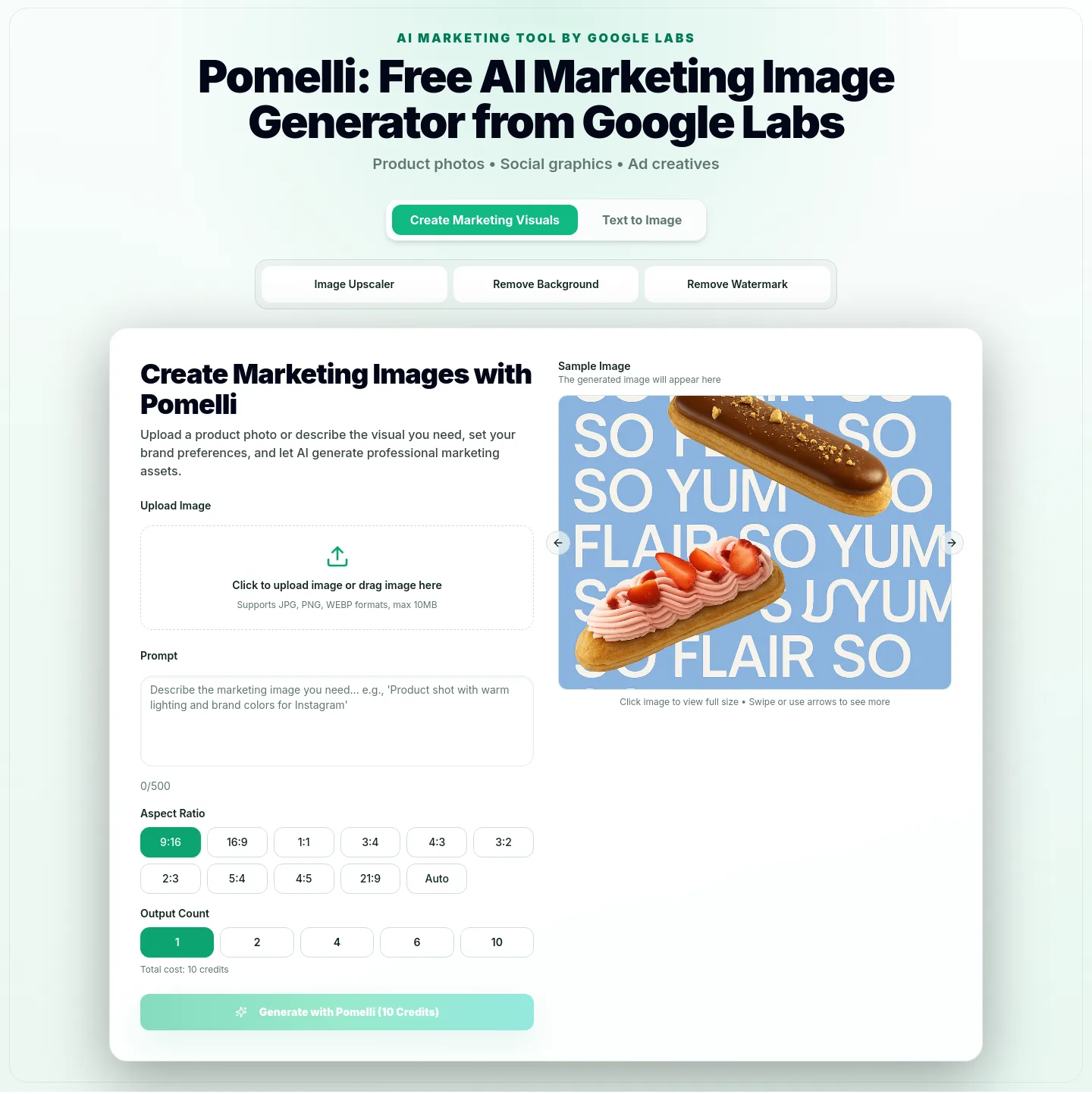 pomelliai.app — a real Hero section