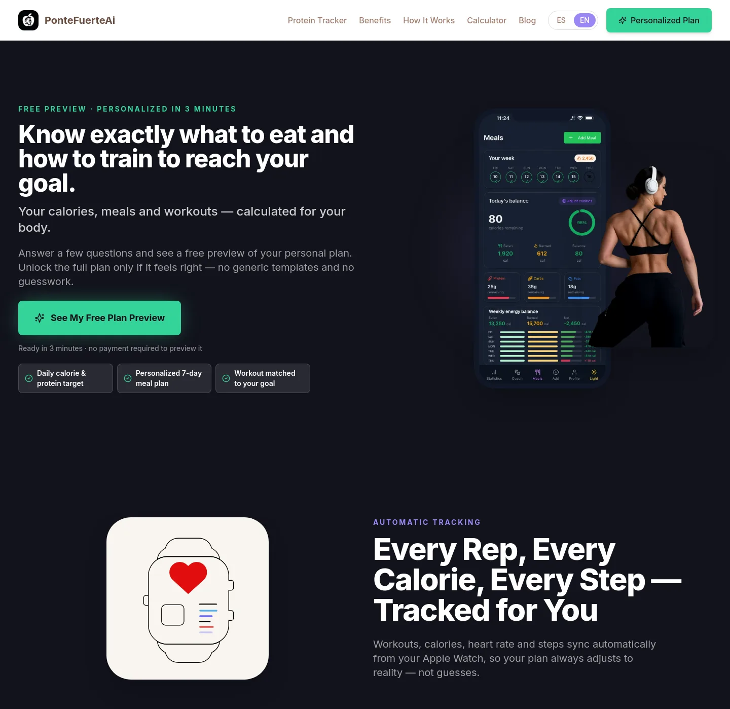 pontefuerteai.com — a measured funnel