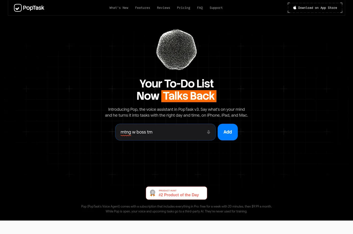 poptask.bar — Hero