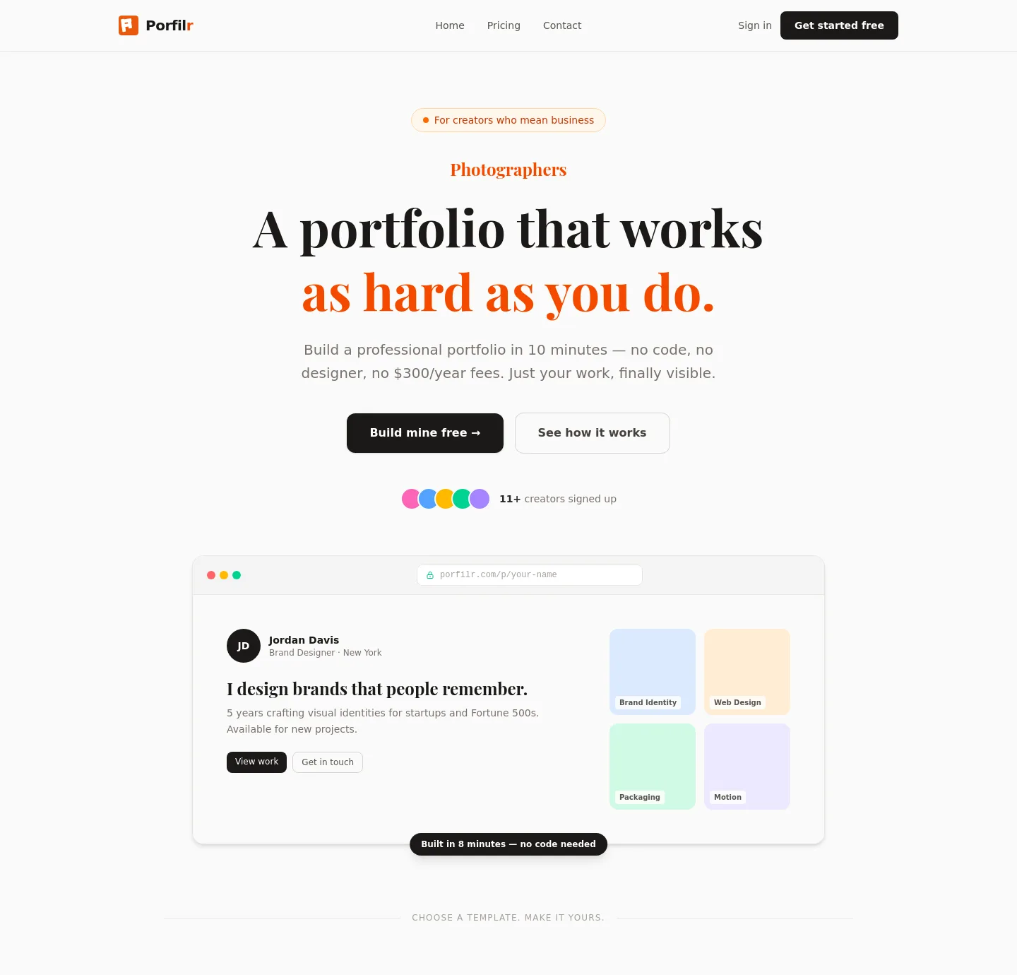 porfilr.com — a measured funnel