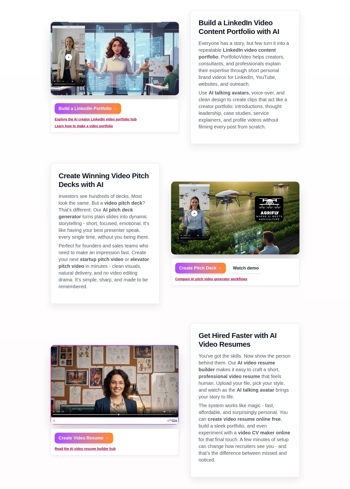 portfoliovideo.com — Features