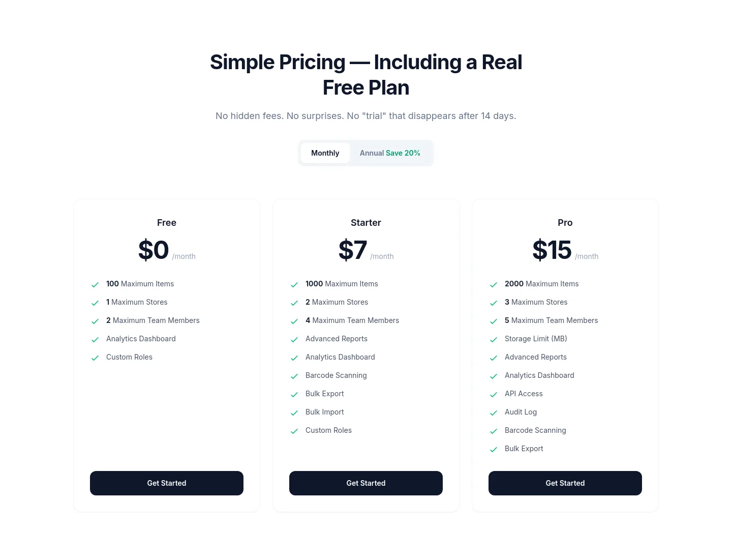 posforshops.com — Pricing