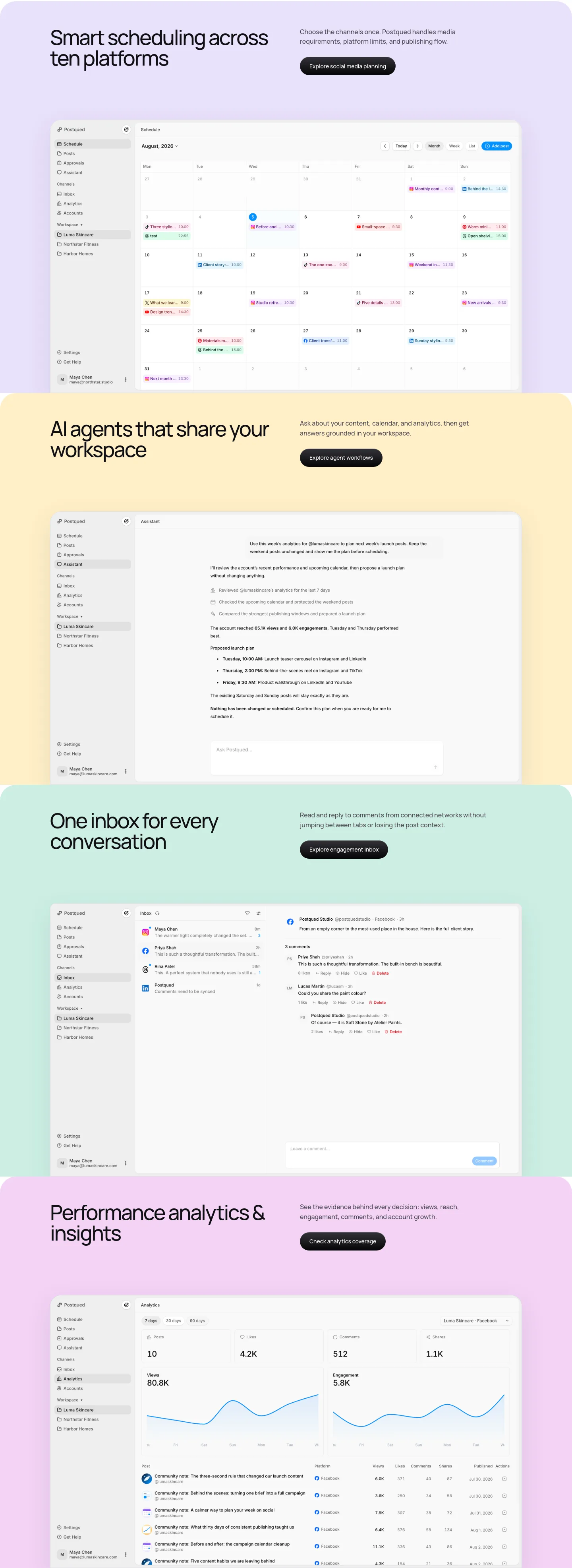 postqued.com — Features