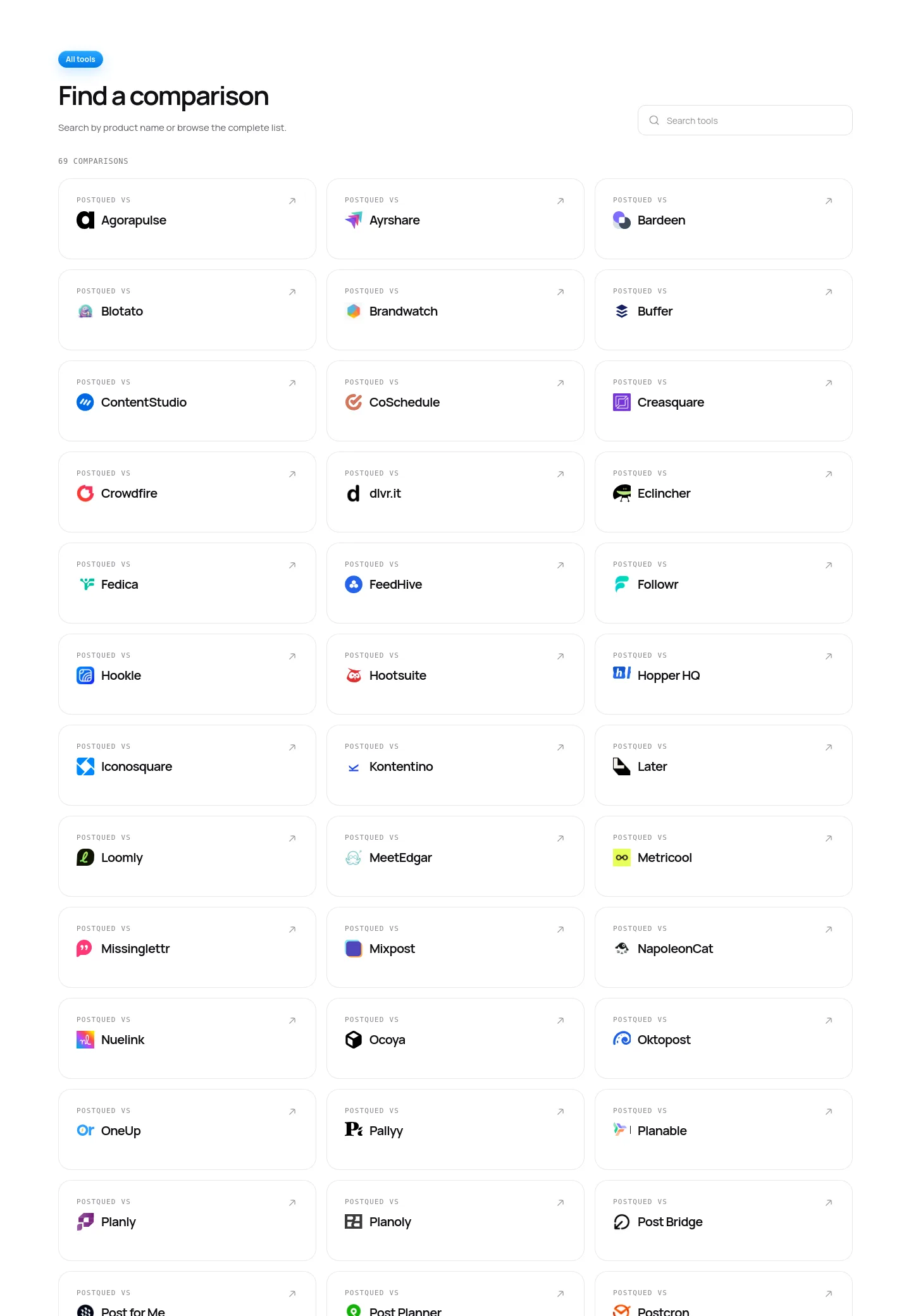 postqued.com — a real Comparison section