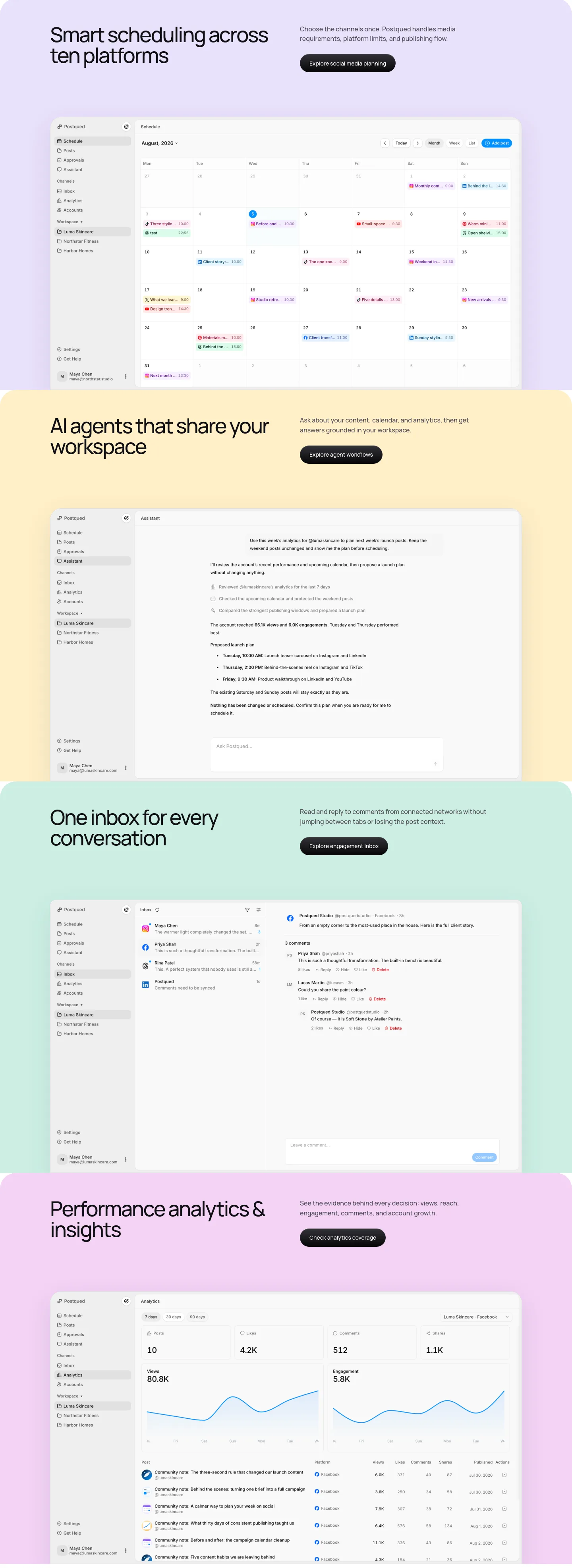 postqued.com — Features