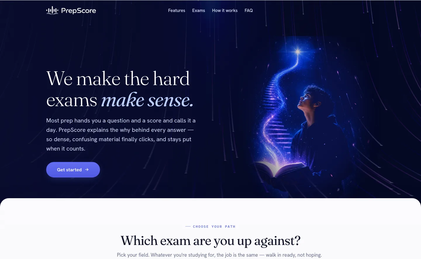 prepscore.ai Hero section