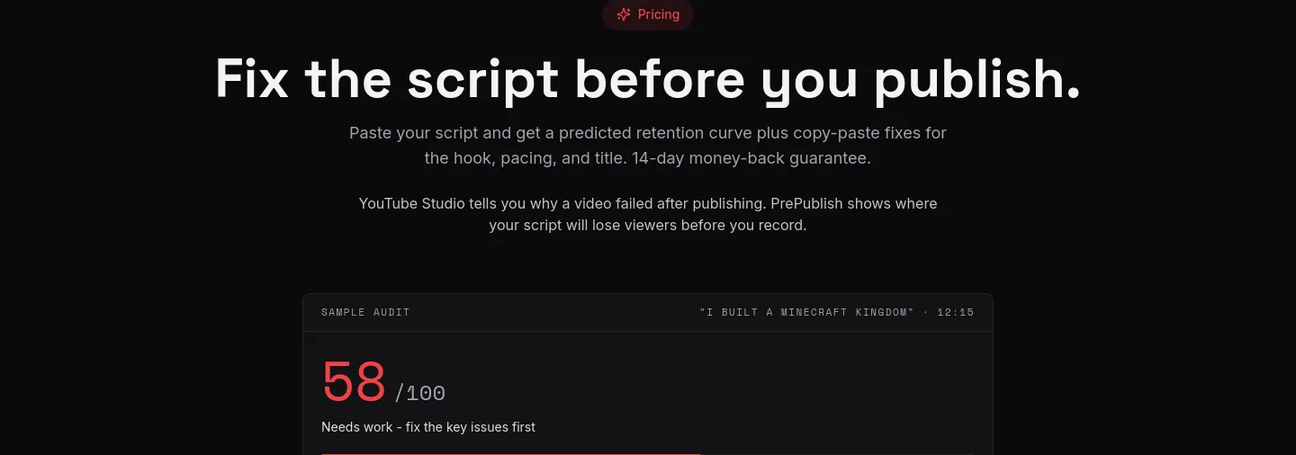 prepublish.ai Hero section