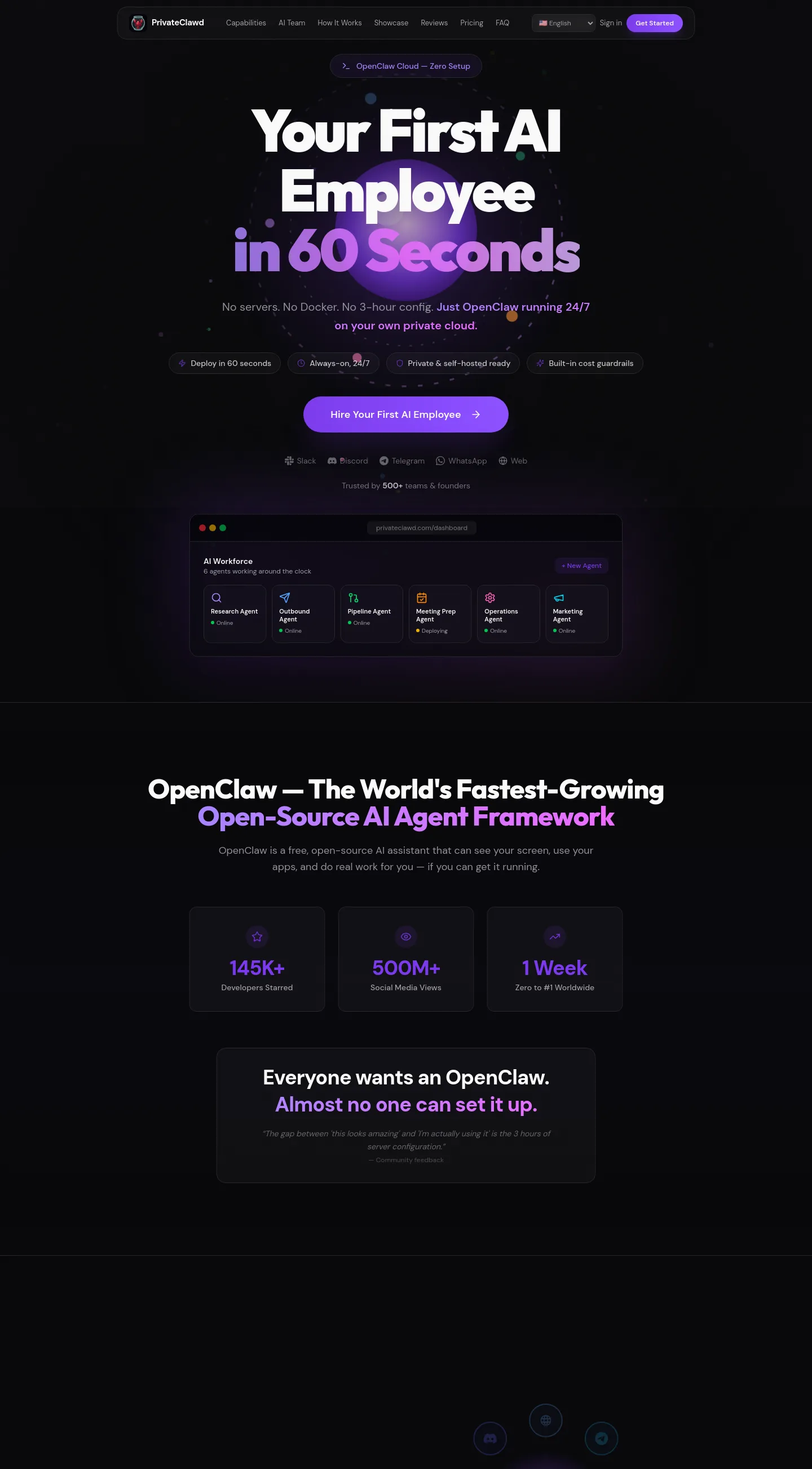 privateclawd.com — a measured funnel