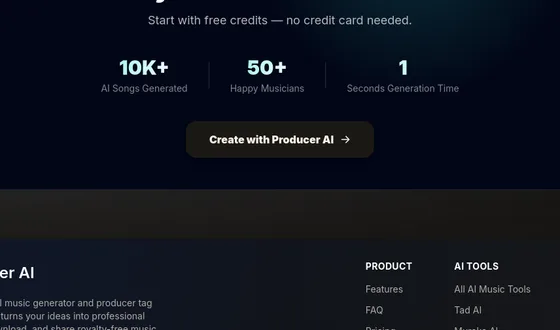 No credit card element from producerai.art