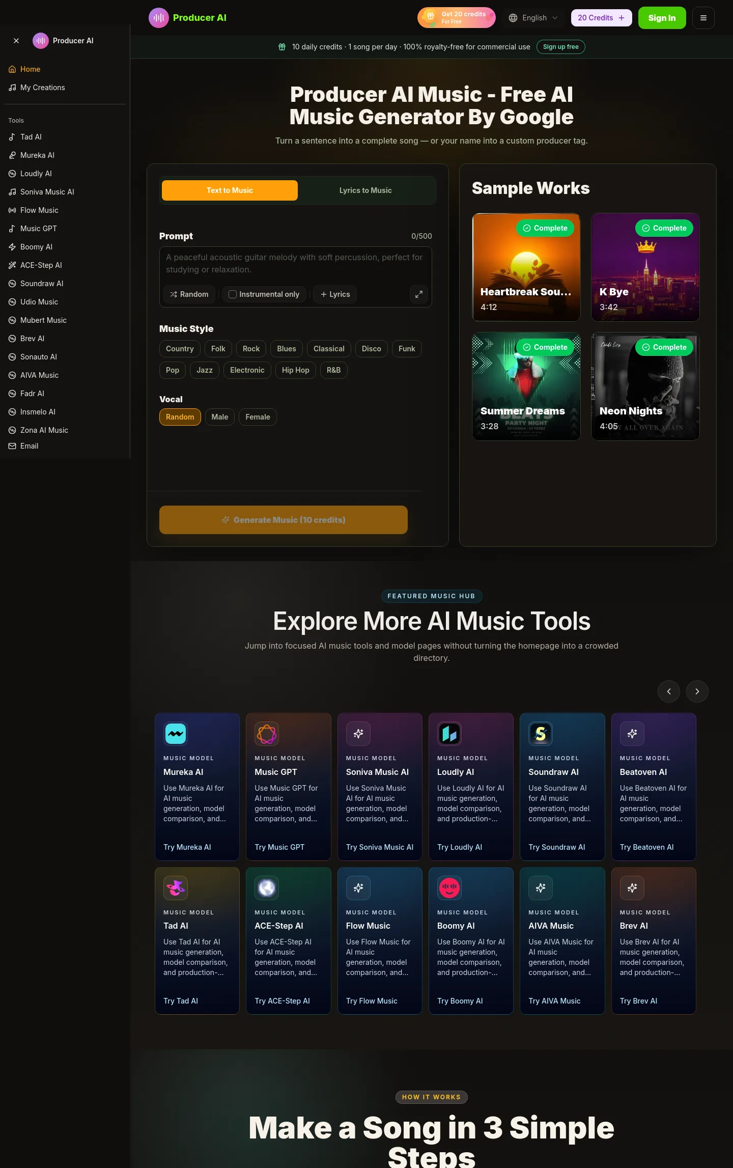 producerai.art — a measured funnel