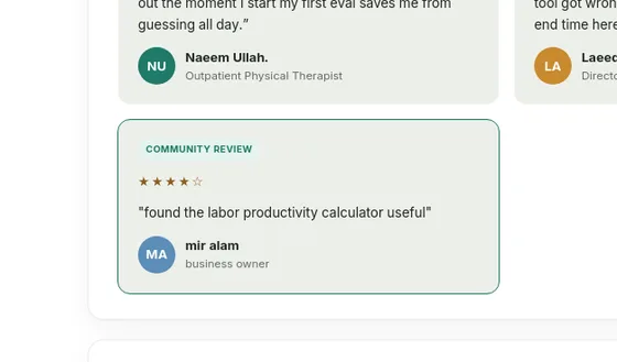Rating element from productivitycalculator.pro