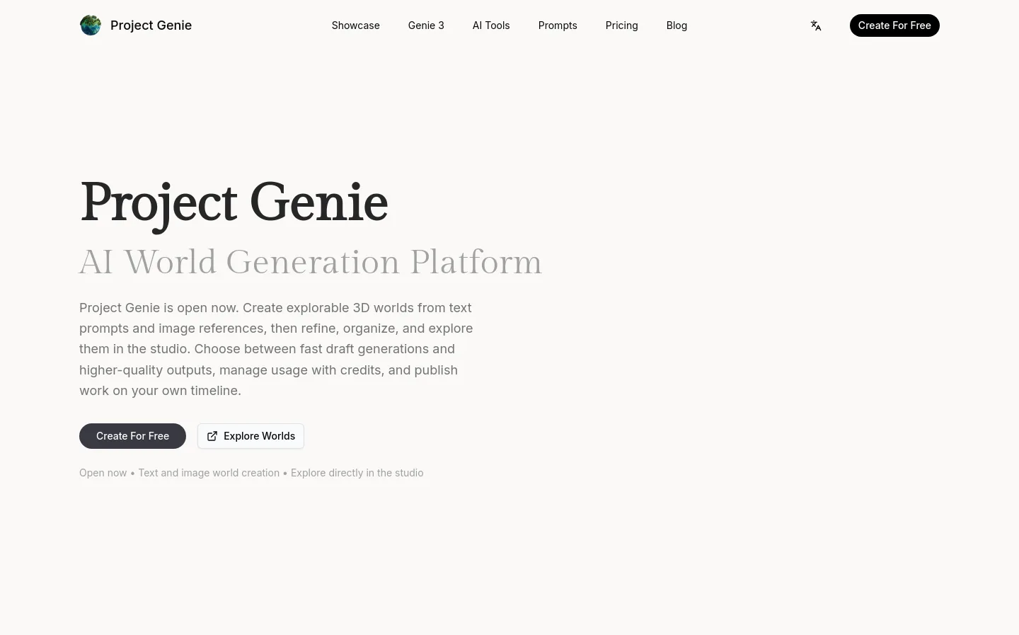 project-genie.ai — Hero
