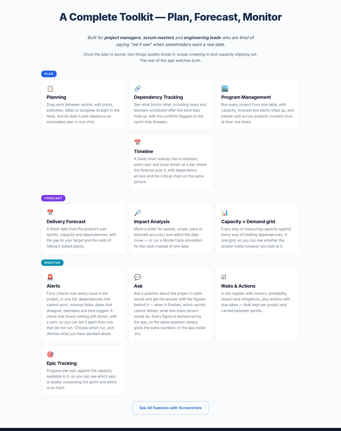 projectcommander.app — Features