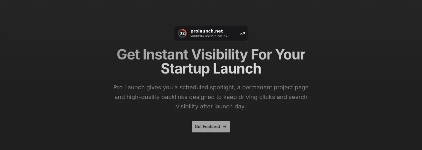 prolaunch.net Hero section